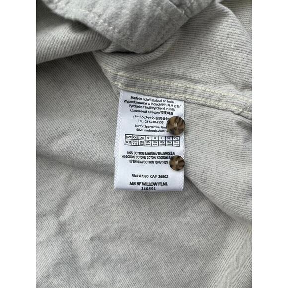 Burton Willow Flannel Shirt Light Gray Men’s Size Medium - Picture 4 of 6